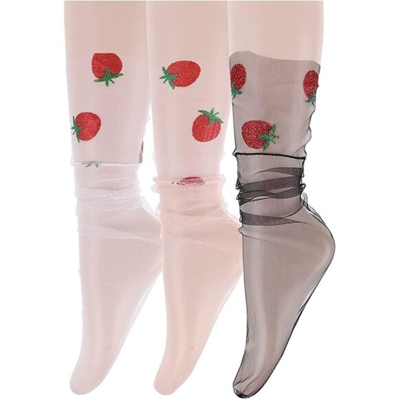 Tulle Loose Socks Lace Short Ankle Stockings Socks Boots Heels Anklet Dress NWT - Picture 1 of 6